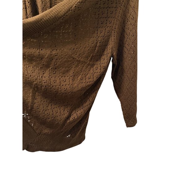 Brown Bliss Womens Open Knit Cardigan Sweater Sz 5X Acrylic cardigan. NWT - Picture 8 of 12